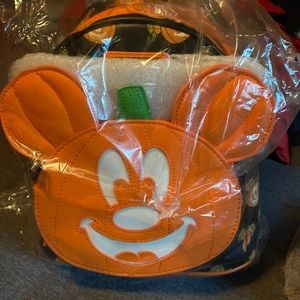 Disney Loungefly Mickey pumpkin glow in the dark mini backpack brand new w/ tags